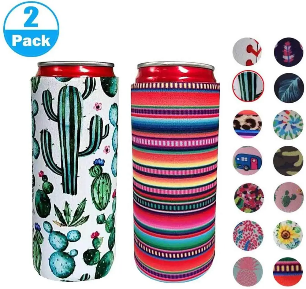 2pack/12oz Skinny Can Cooler Bag,wine Cooler Bag Wine Slim Can Cookize Cooler Tall Stubby Holder