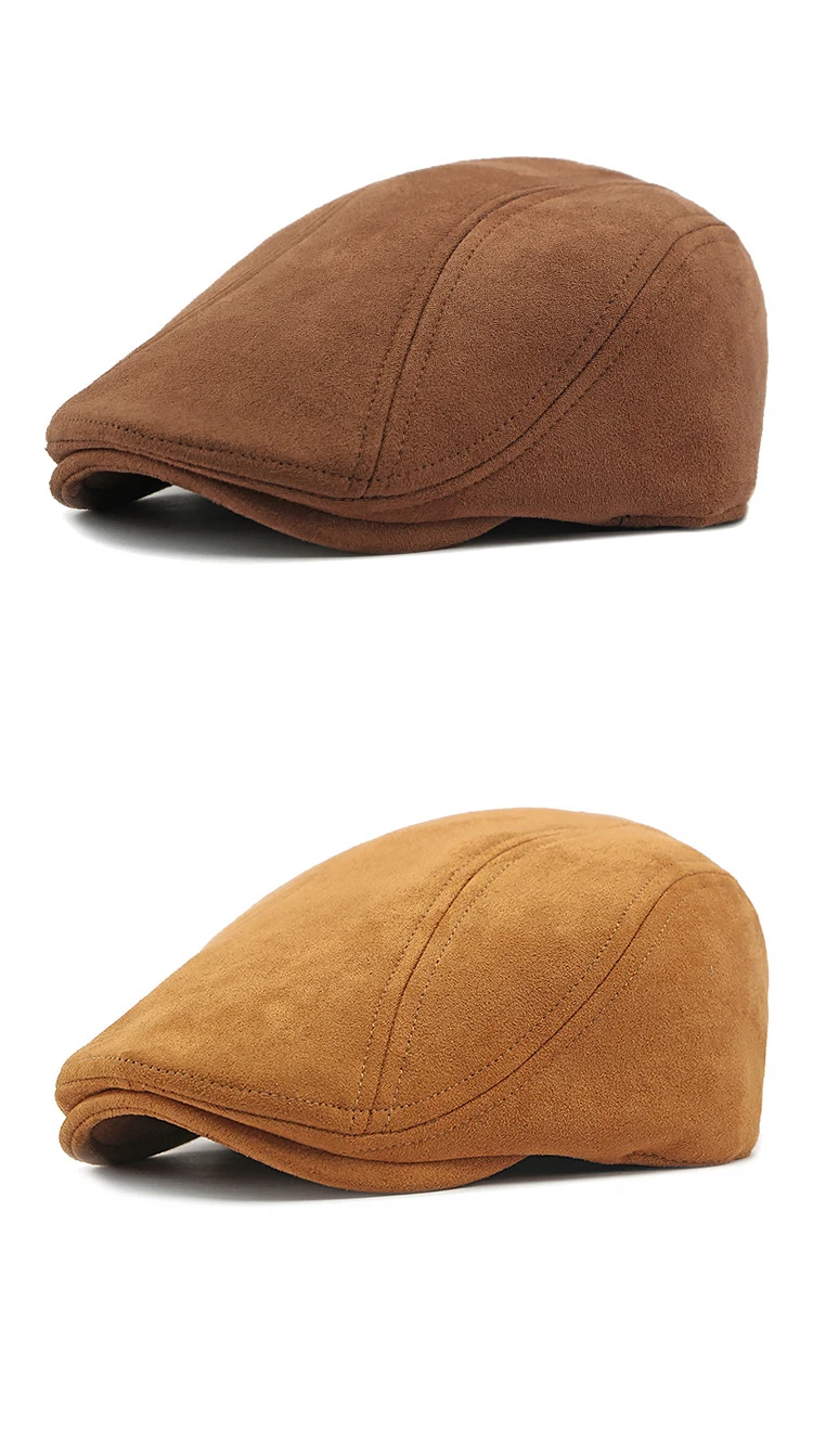 Mode Berets Männer Frauen Frühling Herbst Wildleder Hüte Fischgräten Flache Kappe Klassische Künstler Maler Hut Männlich Weiblich Baskenmütze Kappe Gorras – Detail 15