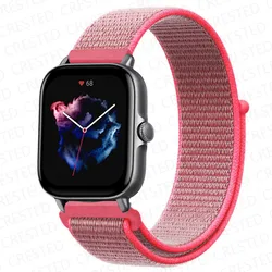 Nylon Sport Watch Band Bracelet - 20mm/22mm Adjustable Strap for 22mm (Brilliant pink 13)