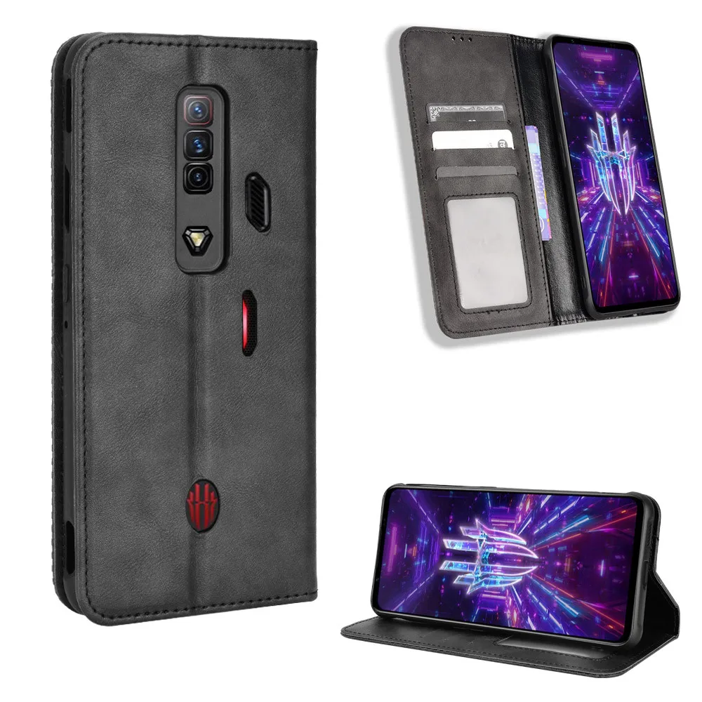 Per Zte Nubia Red Magic 7 7 S Custodia Luxury Flip Pu Leather Wallet Custodia Ad Adsorbimento Magnetico Per Red Magic7 7 S Phone Bags