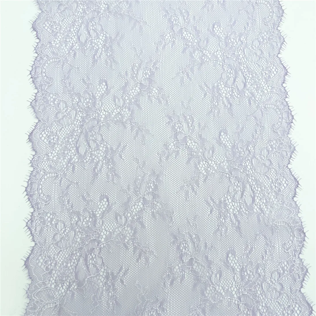 3y/lot Width 9 1/4 inch 2-Tone 23.50cm Pale Purple Non-Elastic Eyelash Lace Trim Lingerie Sewing Craft DIY Apparel Fabric Lace 5