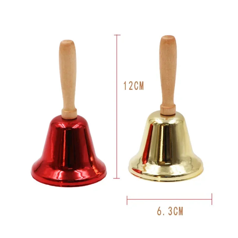 Jingle Bells Hand Bell Christmas Bell Creative Wooden Christmas Hand Bell Jingle Bells Crisp Tone Santa Claus Attraction Attention School Wedding Party Supplies