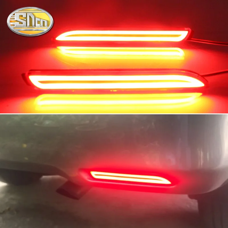 2PCS For Toyota Sienna 2013 - 2015 SNCN Multi-functions Car Tail Light LED Rear Fog Lamp Bumper Light Auto Brake Light Reflector