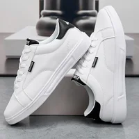 Hommes chaussures confortable décontracté pour femmes baskets en cuir blanc léger marche plat Sport de plein air course Tennis zapatillas 2