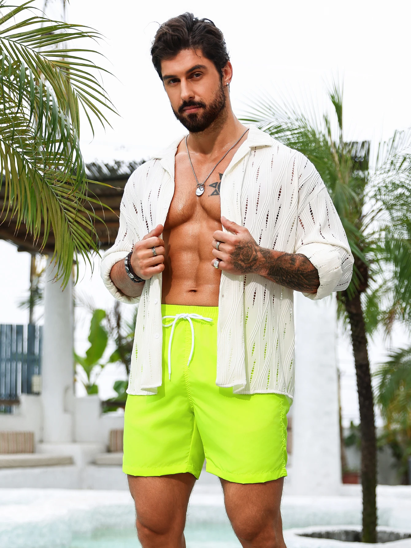 Summer holiday fluorescent coloured beach shorts shorts 6