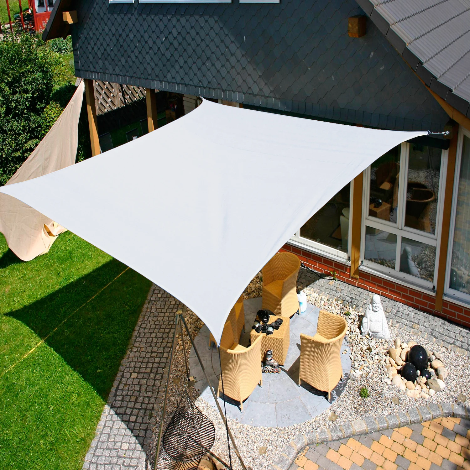 1PC, UV-Blocking, Waterproof Sun Canopy Shade Sail - Portable with EasyFasten for Patio, Deck, Yard 4