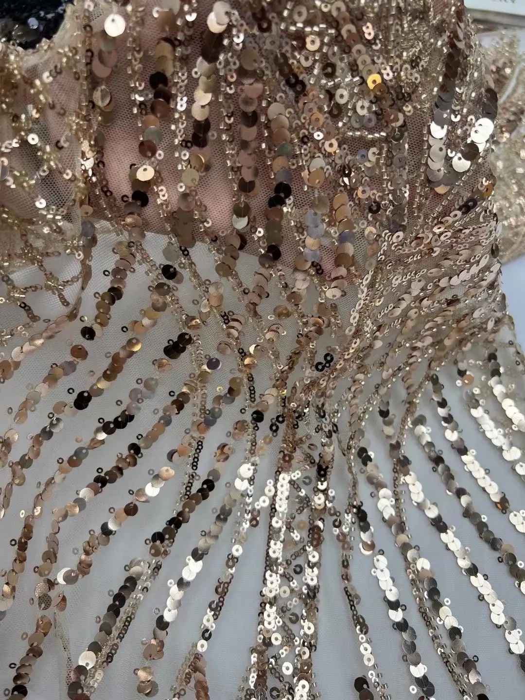 

High Quality African Nigerian ZH-1302884 Tulle Lace Fabric with beads and sequins Embroidery French Lace Fabric