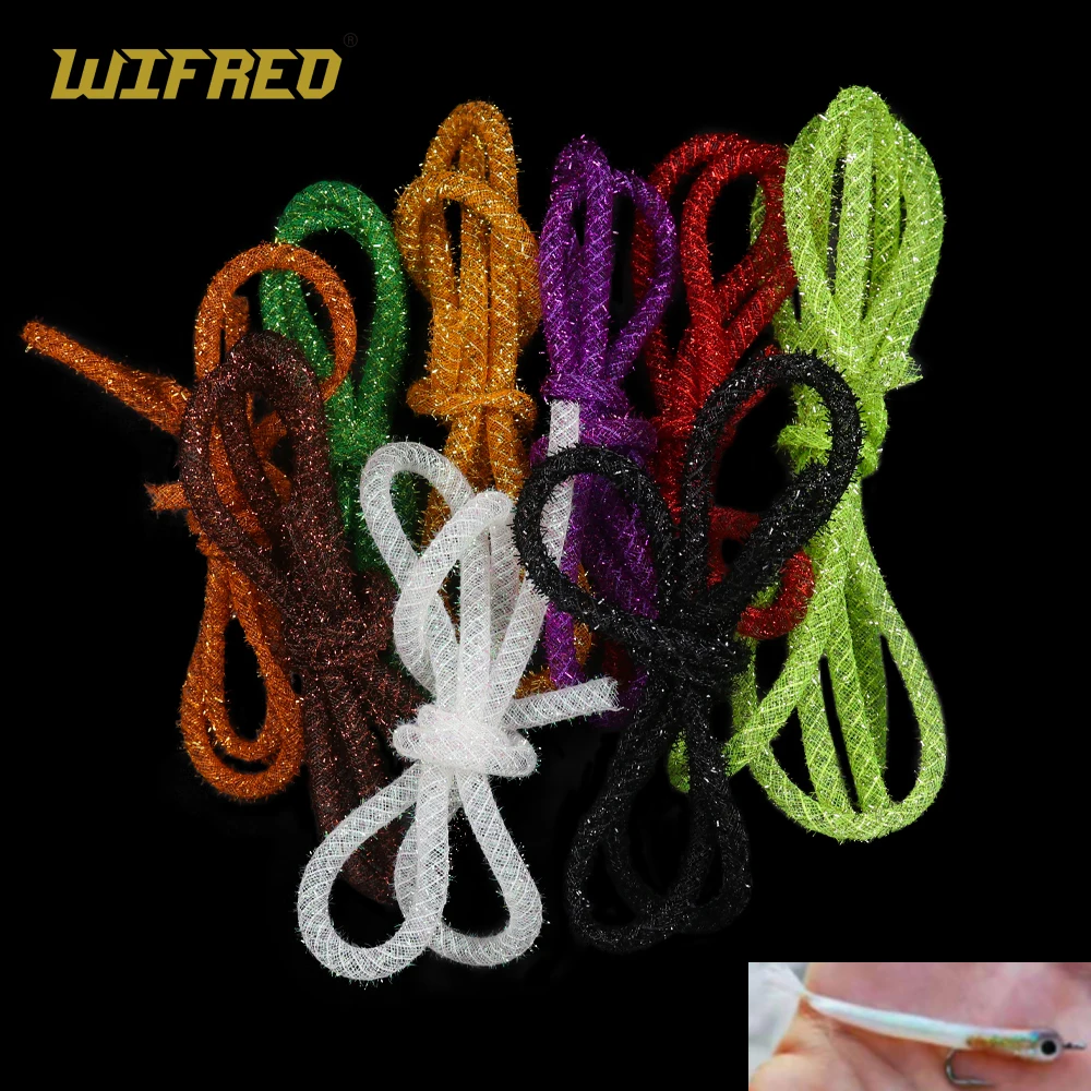 Wifreo 8Mm Flash Mylar Tinsel Mesh Tubing Per La Costruzione Di Mosche Materiali Sintetici Per Il Corpo Per Fai Da Te Saltwater Minnow Streamer Tube M