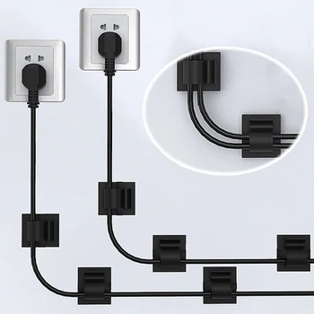 Wire Manager Device Self Adhered Fixed Wire Clamp Light String Storage Hook Charging Data Cable Organization Office Desk Storage 1