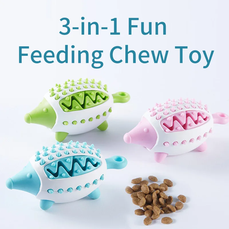 TPR Pet Chew Toys Hedgehog Shape Funny Chewing Pet Teeth Cleaning Food