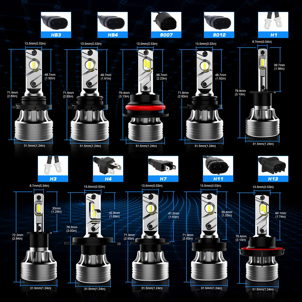 Novsight N55 H7 LED Headlight For Car H4 LED H1 H11 9005 9006 HB3 HB4 90W 18000LM 6500K 12V Auto Headlamp Fog Light Bulbs led car lights led lights led bulbs led headlights led car headlights car headlamps hid headlight bulbs