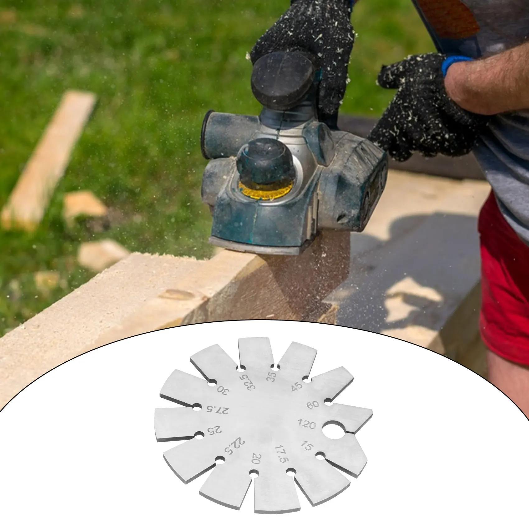 Bevel Gauge Axe Angle Gauge Round Shape Knife Angle Finder Knife Blade Angle Gauge 15-120° for Measuring Knife Angle