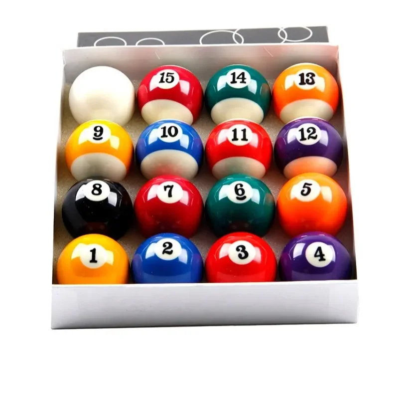 Superior Quality Resin Material 57.2MM Billiard Pool Ball 16pcs/set Black Box
