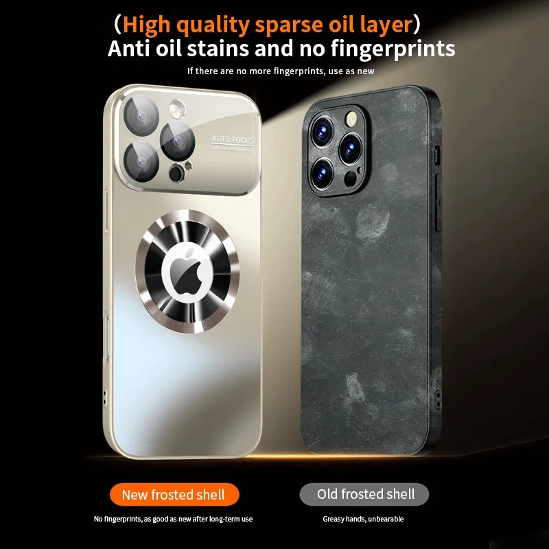 Luxury Glass Camera Lens with MagSafe-Compatible Wireless Charging Case - Shockproof Cover