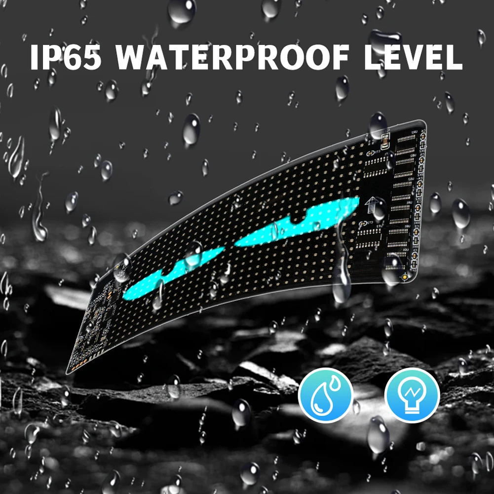 2 pcs Demon Eyes DIY programmeerbaar flexibel LED-display voor auto Auto LED -logo APP DIY LED-matrix Pixelpaneel Smart Flex Screen Nachtlampje Vrachtwagenaccessoires 173 * 70mm