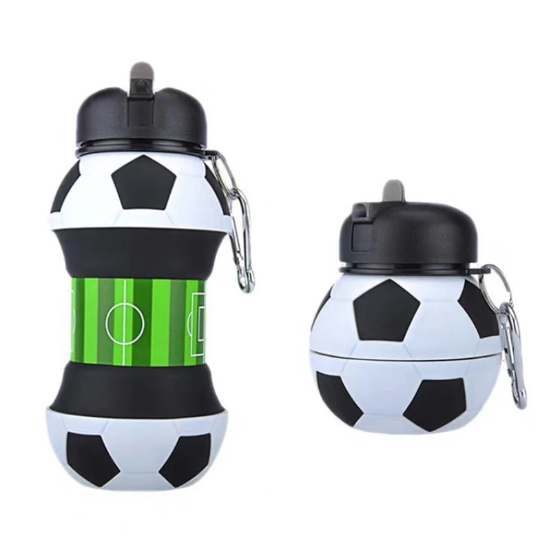 Portable Water Bottle Fold Water Bottle Cups Mug Outdoor Sports Football Baseball Tennis Golf School Leakproof