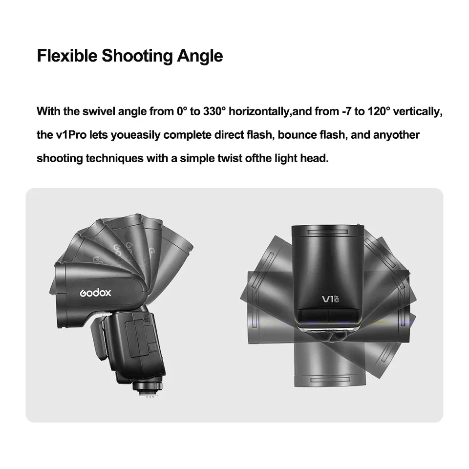 Godox V1 Pro V1Pro TTL Li-ion Round Head Camera Flash Wireless Transmission Speedlite Flash for Canon Nikon Sony Fuji Olympus 5