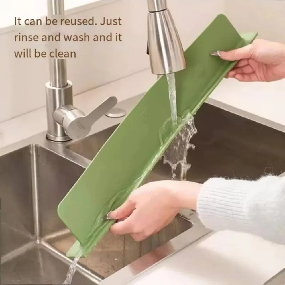 1/2 stücke Silikon Waschbecken Schallwand Spritzschutz mit Saugnapf Pool Öl-Beweis Wasser Schallwand Platte Küche Liefert wasser Schallwand Bar – Detail 9