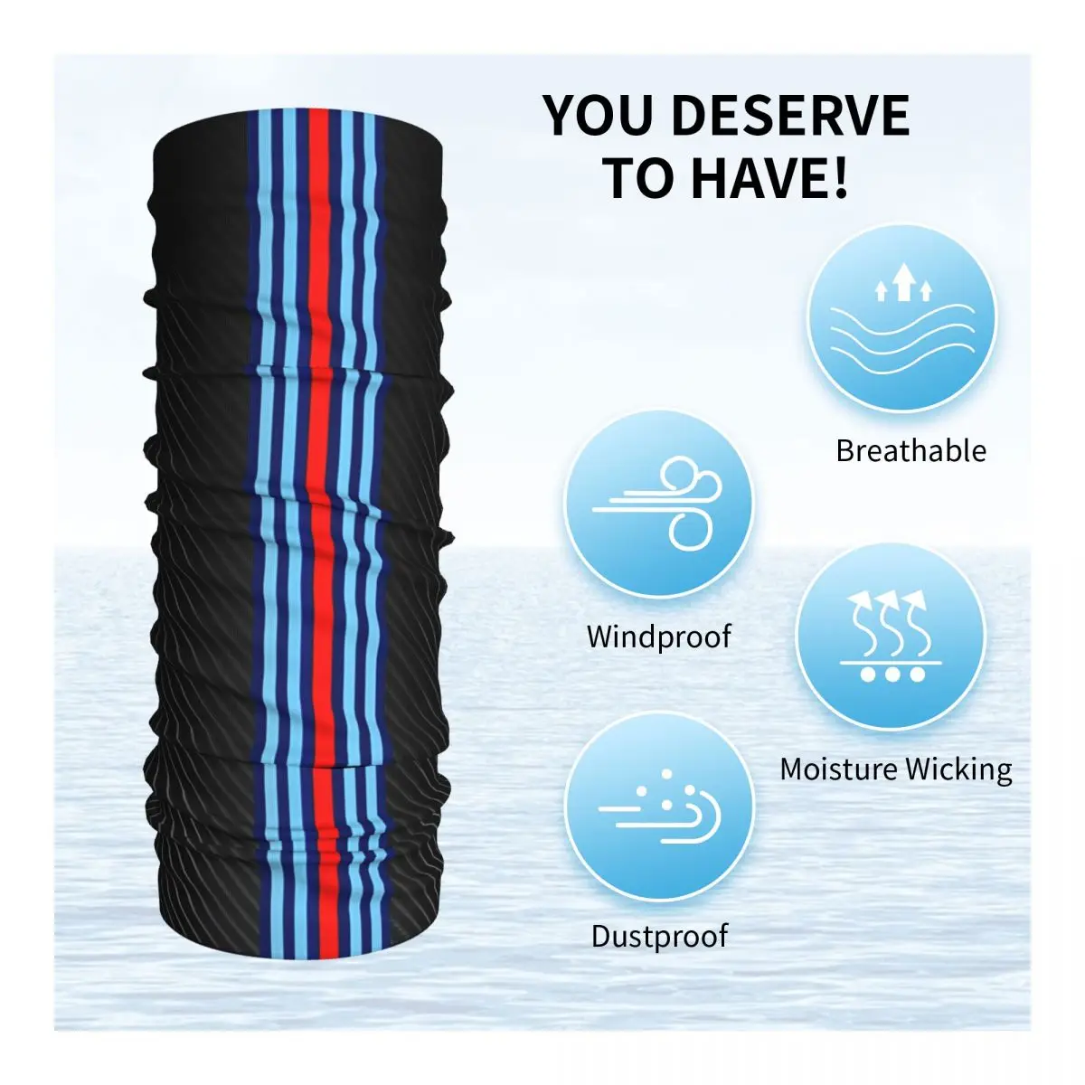Motorcycle Bandana Carbon Fiber Racing Stripes Neck Cover Balaclava Riding Unisex Adult Washable