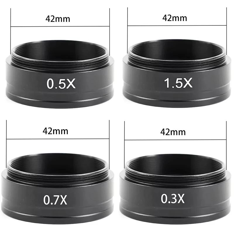 0.3X 0.5X 0.7X 1.5X 2X Barlow Auxiliary Objective Glass Lens For 10A C-MOUNT Lens Industry Video 120X/180X/200X/300X/500X