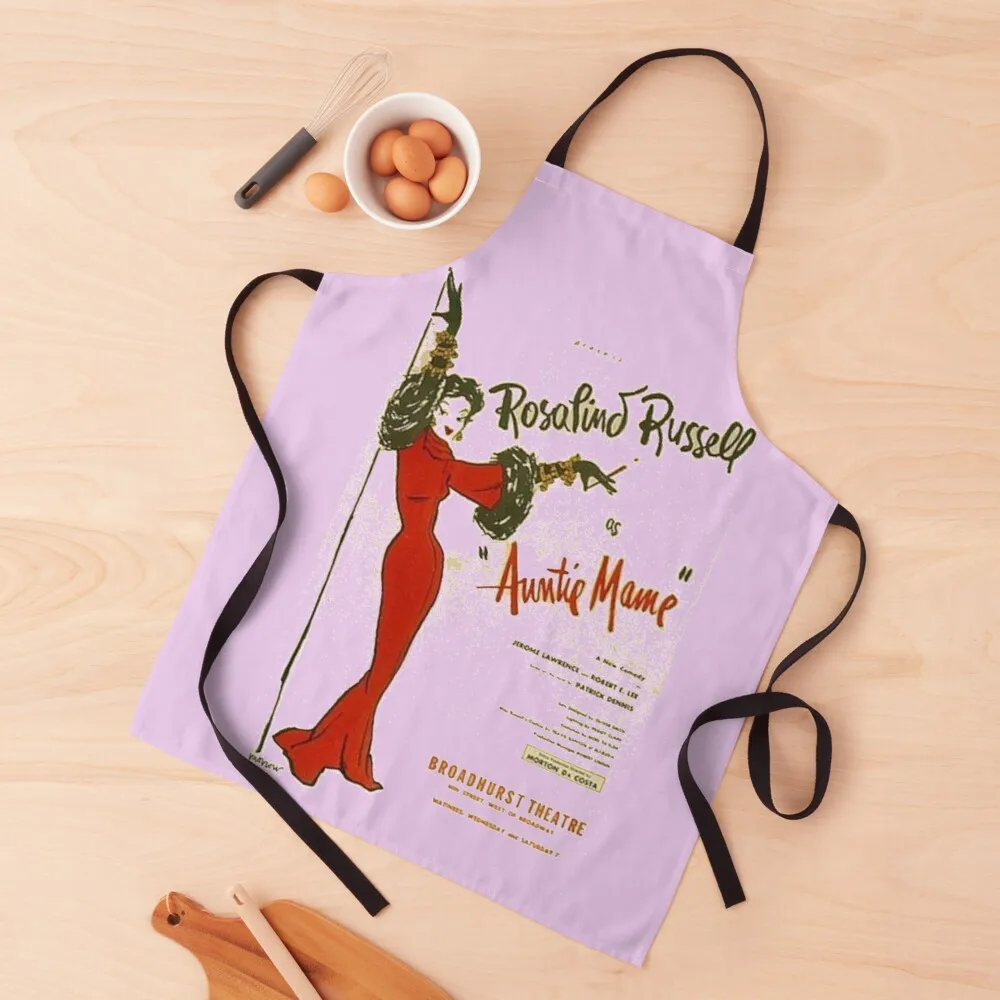 Auntie Mame, Rosalind Russell playbill Apron Kitchen accesories