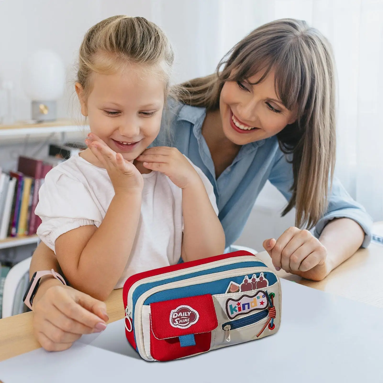 School Pencil Case School Pencil Pouch Vintage Zippered Large Capacity Organizer For Drawing Crayon Makeup Marker Stationery