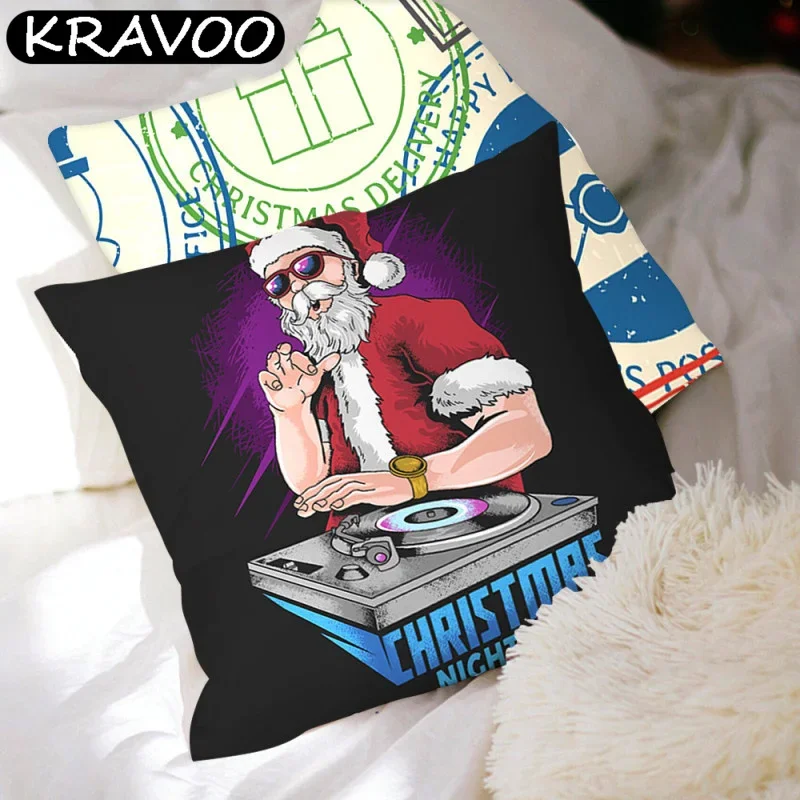 

Christmas Gift Sofa Cushion Cover Xmas Elements Style Throw Pillows For Chair Car Home Decor 45x45cm Pillow Case Funda Cojin