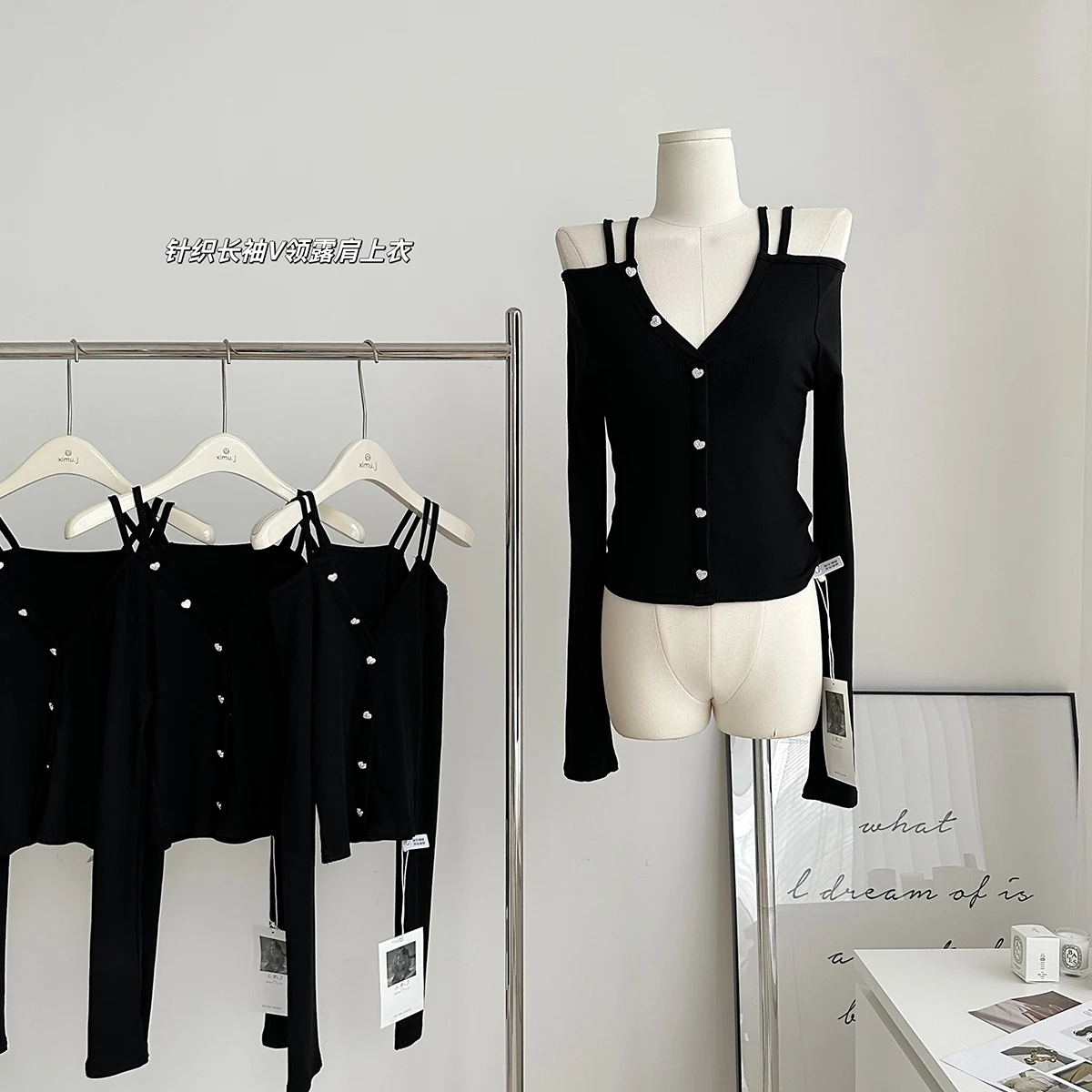 

Y2K Сексуальная футболка с открытыми плечами и длинными рукавами, милые топы, тонкая футболка на весну и осень, женская футболка