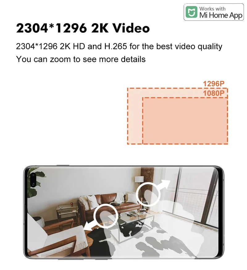 Original Smart Camera 2K 1296P 1080P HD 360 Angle WiFi Night Vision Webcam Video IP Camera Baby Security Monitor for Mihome APP