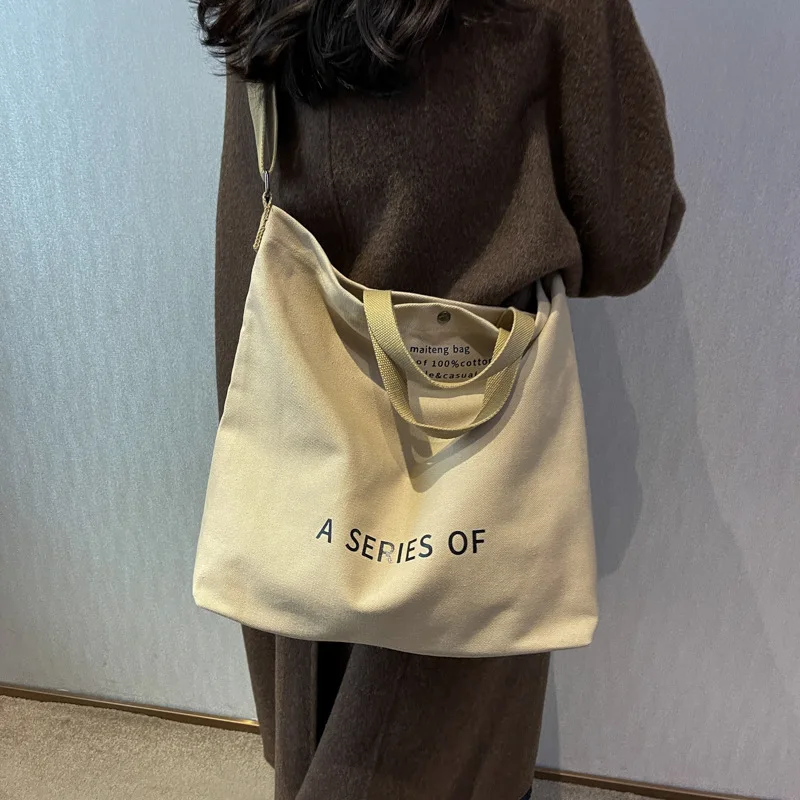 

CGCBAG Large Capacity Women Shoulder Bag 2023 Fashion Canvas Female Tote Bag Simple Designer Messenger Bag Casual Handbags