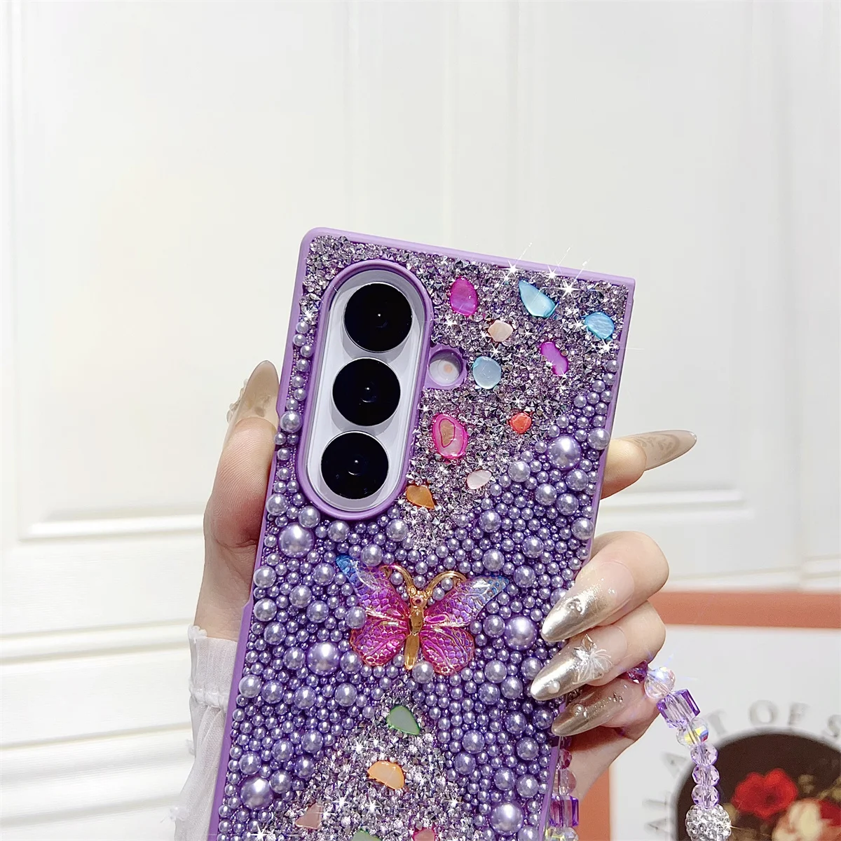 Diamond Butterfly Phone Case For Samsung Galaxy Z Fold_voghion.com