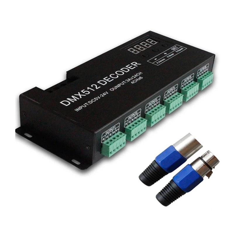 디지털 24CH RGB RGBW DMX512 디코더, RGBW 512 디코더, LED 스트립용 DMX 512 컨트롤러