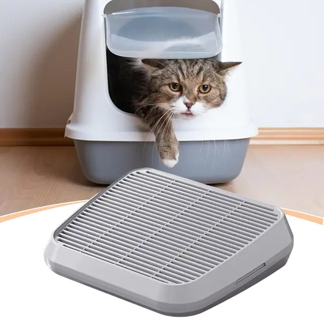 Cat Litter Catcher Ramp Box Double Layer Paw Cleaning Tray Cat Pedal Step Stool With Filter Universal Litter Box Cleaning Tools 3