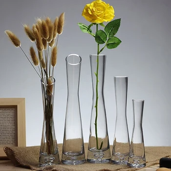 Vaso di fiori in vetro trasparente vaso piccolo pianta idroponica terrario di fiori tavolo da camera di lusso decorazioni per la casa decorazione di nozze 1