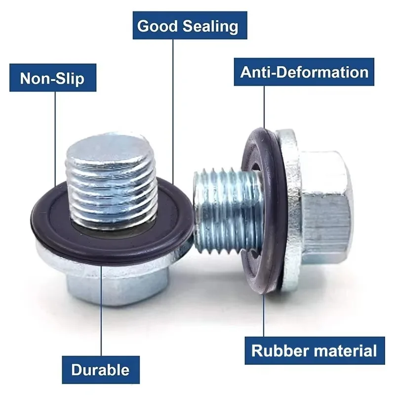 Car Oil Drain Plug Gasket M 12/M14 Rubber Engine Washer Replacement Auto Accessories