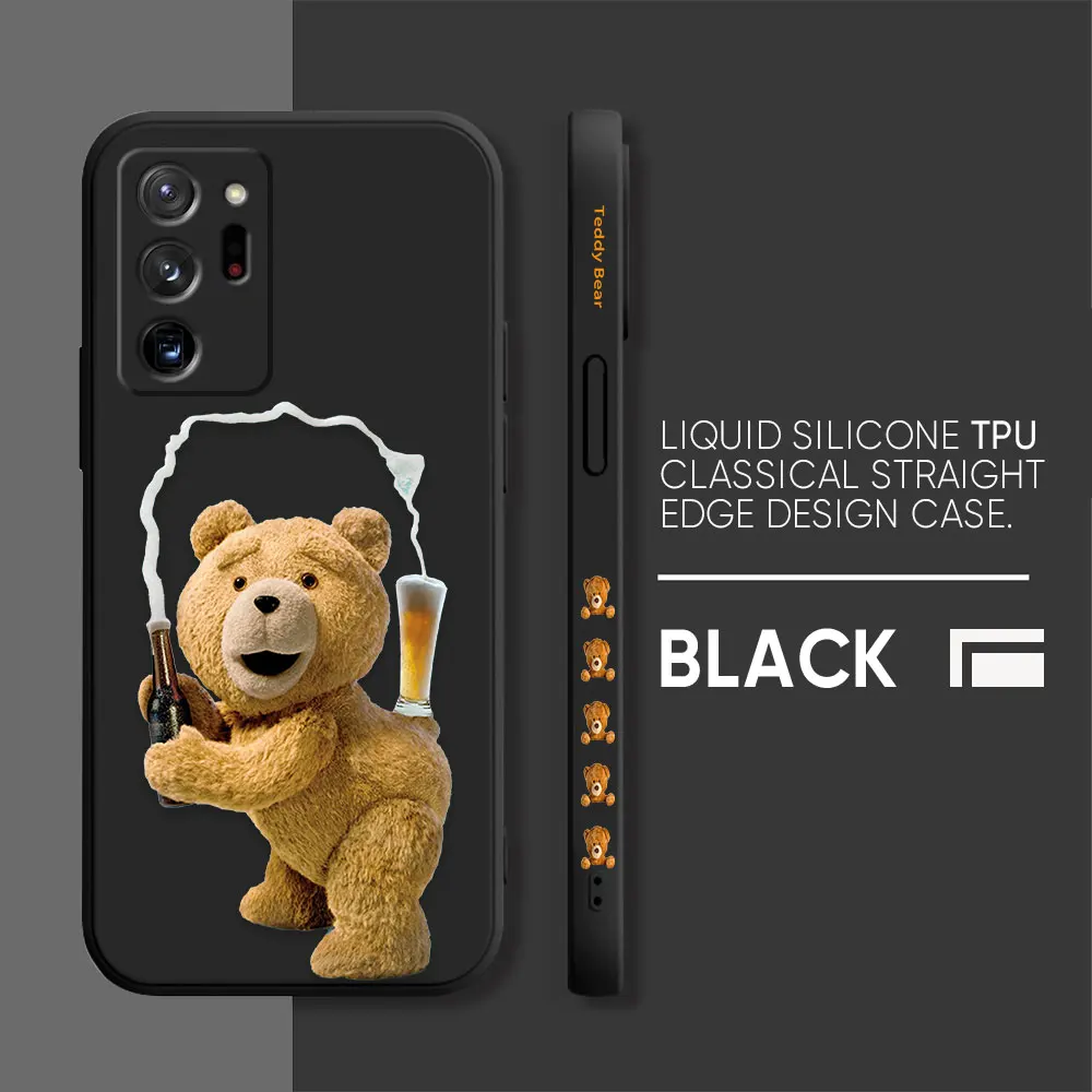 thumbnail image 1 of Case For Samsung Galaxy A30 A20S A10S A14 Note 20 10 9 Pro Plus Lite Ultra 4G 5G Liquid silicone Case Cute T-Teddy Bear, 1 of 5