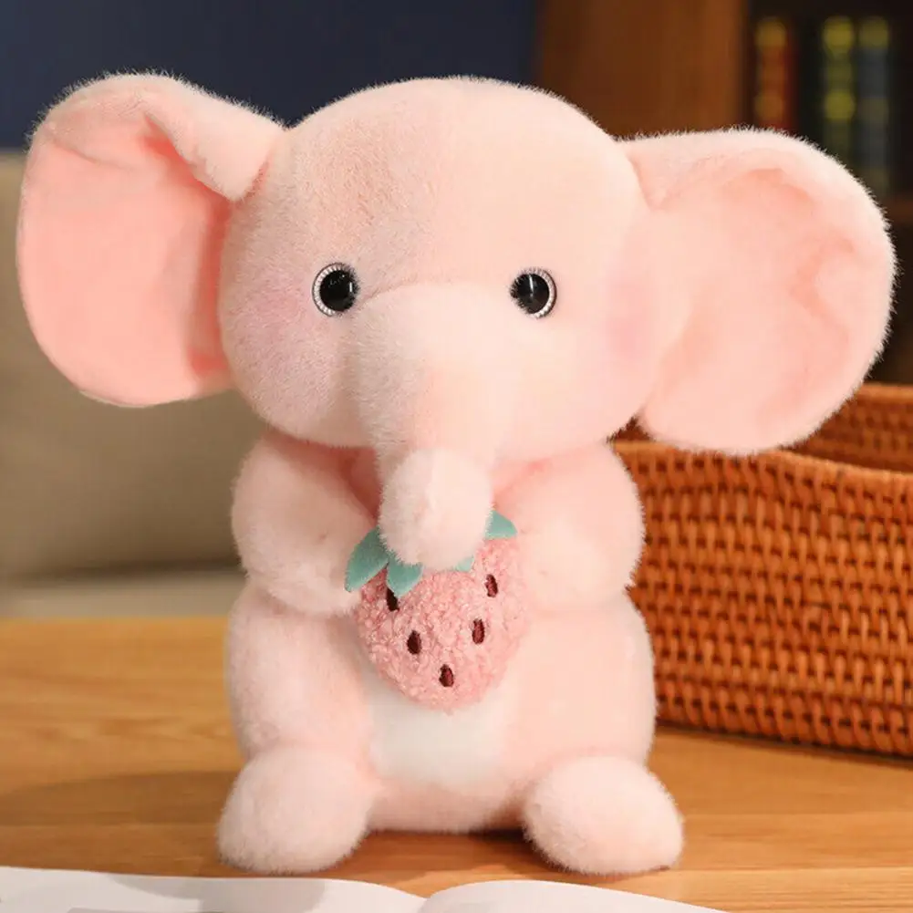 

Companion Doll Fluffy Elephant Plush Toy with 3d Eyes Cute Tail Companion for Soothing Gifting to Children Soft Stuffed Doll