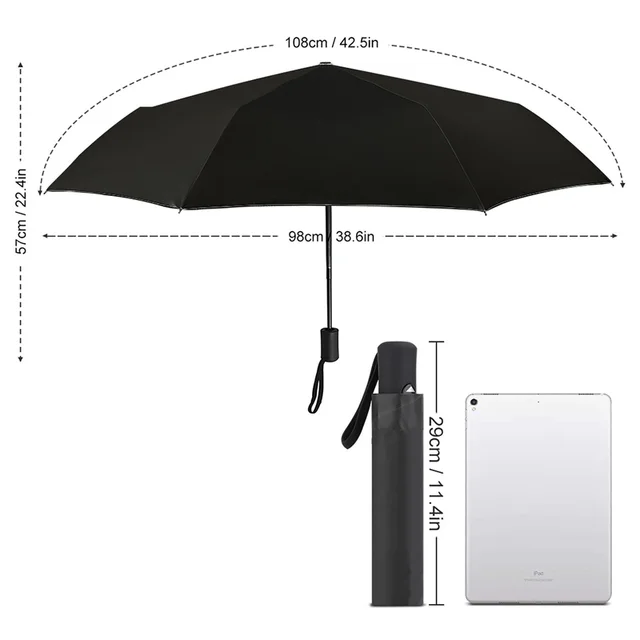 Genshin Ütközés Nyomtatott Esernyő Eső Nők Automatikus Három Összecsukható Napvédő Férfi Hordozható Parasol - Image 5
