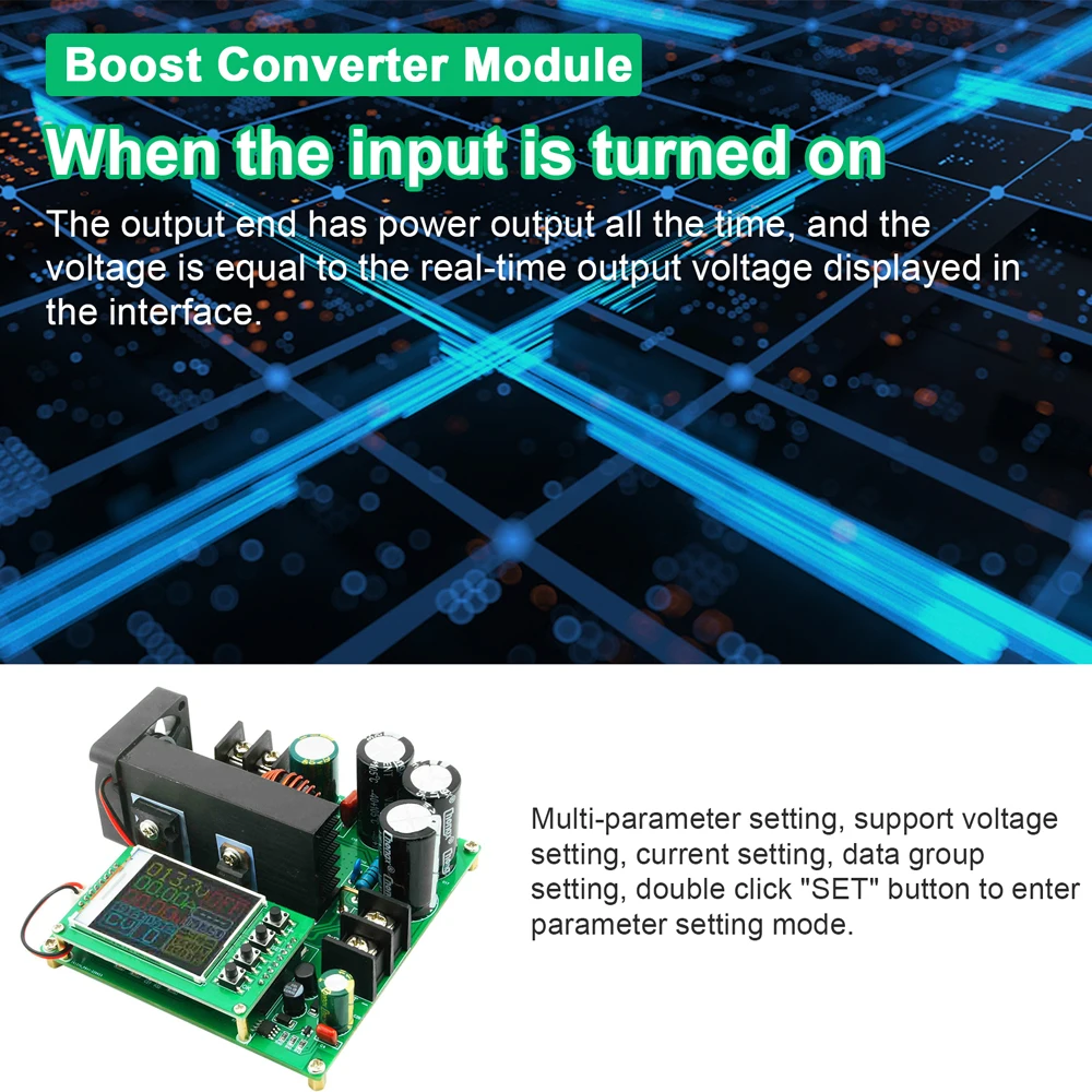 900W 부스트 컨버터 정전류 정전압 모듈 최대 15A 전류 고정밀 전압 변압기 레귤레이터-Freehip.co.kr