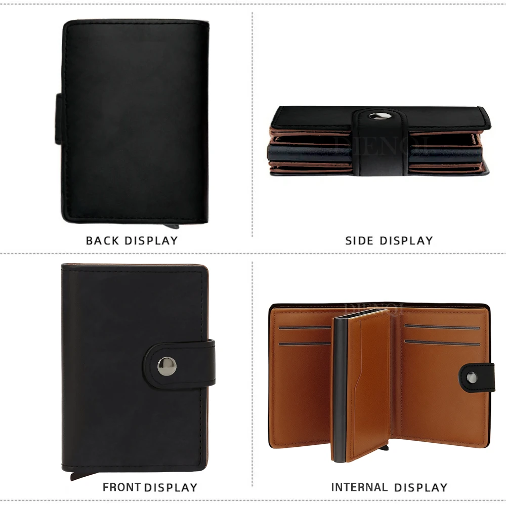 Business Card Holders Smart Wallets Rfid Bifold Wallets Pop Up Metal Card Case Bank Credit Cardholders Money Clips Wallets Men - 3
