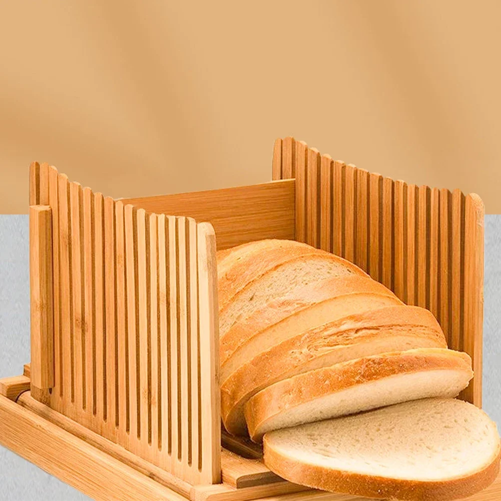 

Wooden Homemade Bread Slicer Adjustable Foldable Slicing Cutting Board Kitchen