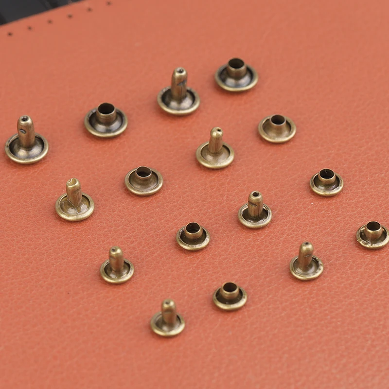 100Pcs/bag Metal Double Cap Rivets for Leather Repair Setting DIY