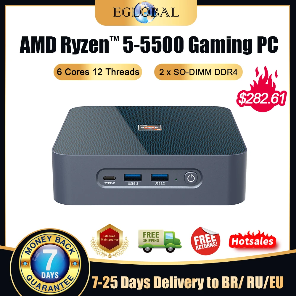 Topton Newest Mini PC AMD Ryzen 9 5900HX R7 5825U 2*3200MHz DDR4 2*M.2 NVMe  SSD 2.5G LAN Gaming Desktop Computer 3x4K HD Display - AliExpress