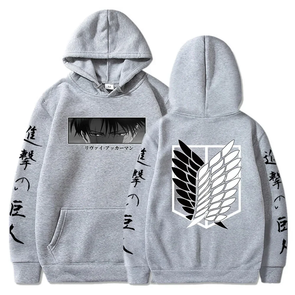 Attack on Titan Levi Kyojin No Shingeki Anime Print Hoodie Sweatshirt Men Women Harajuku Pullover Plus Size 5