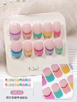 Gradient Semi-Cured Nail Wraps Flash Solid Adhesive Waterproof Long Lasting Gel Nail Oil Film Stickers for UV Lamp Need Manicure 2