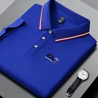 Polo tendance pour homme, été, imprimé lettres EA7, manches courtes, col rayé, haut décontracté respirant pour l'été, style business 5
