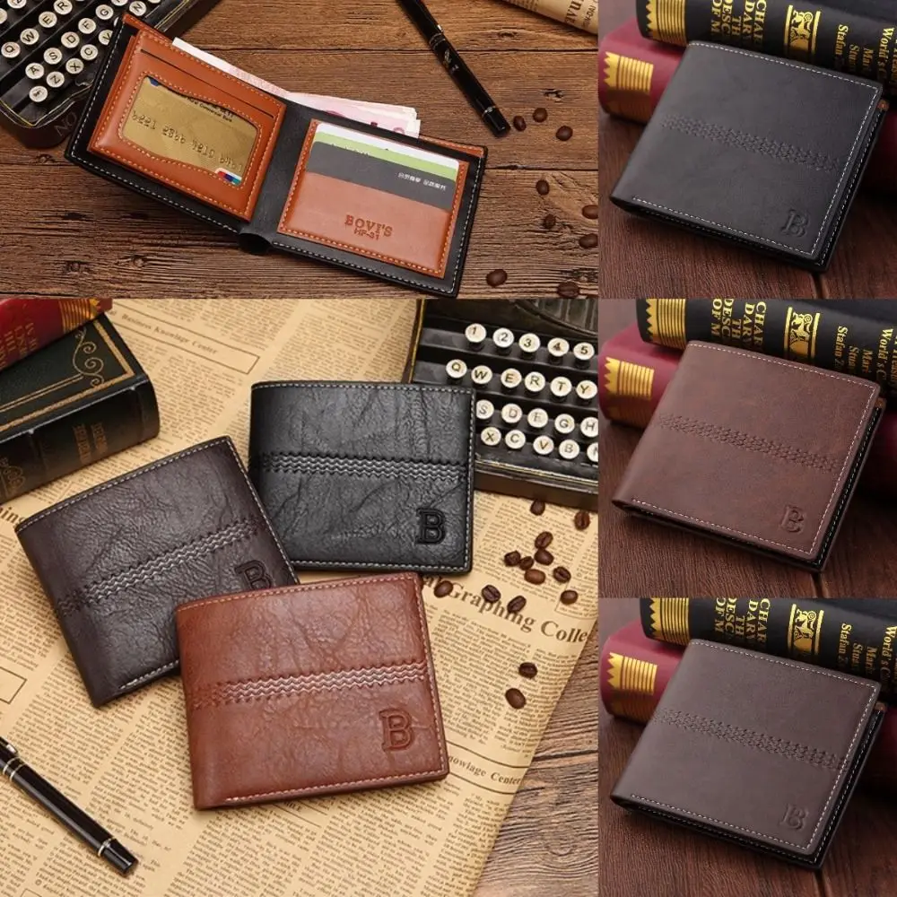 

Multi-position 2 Fold Purse Small Contracted Leisure Men's Hand Bag Wear-resistant Durable Men's Short Wallet Outdoor