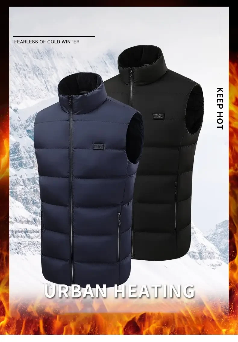 Dual-Control 9-Zone Heated Vest Unisex Outdoor Skiing Sportswear Battery Not Included