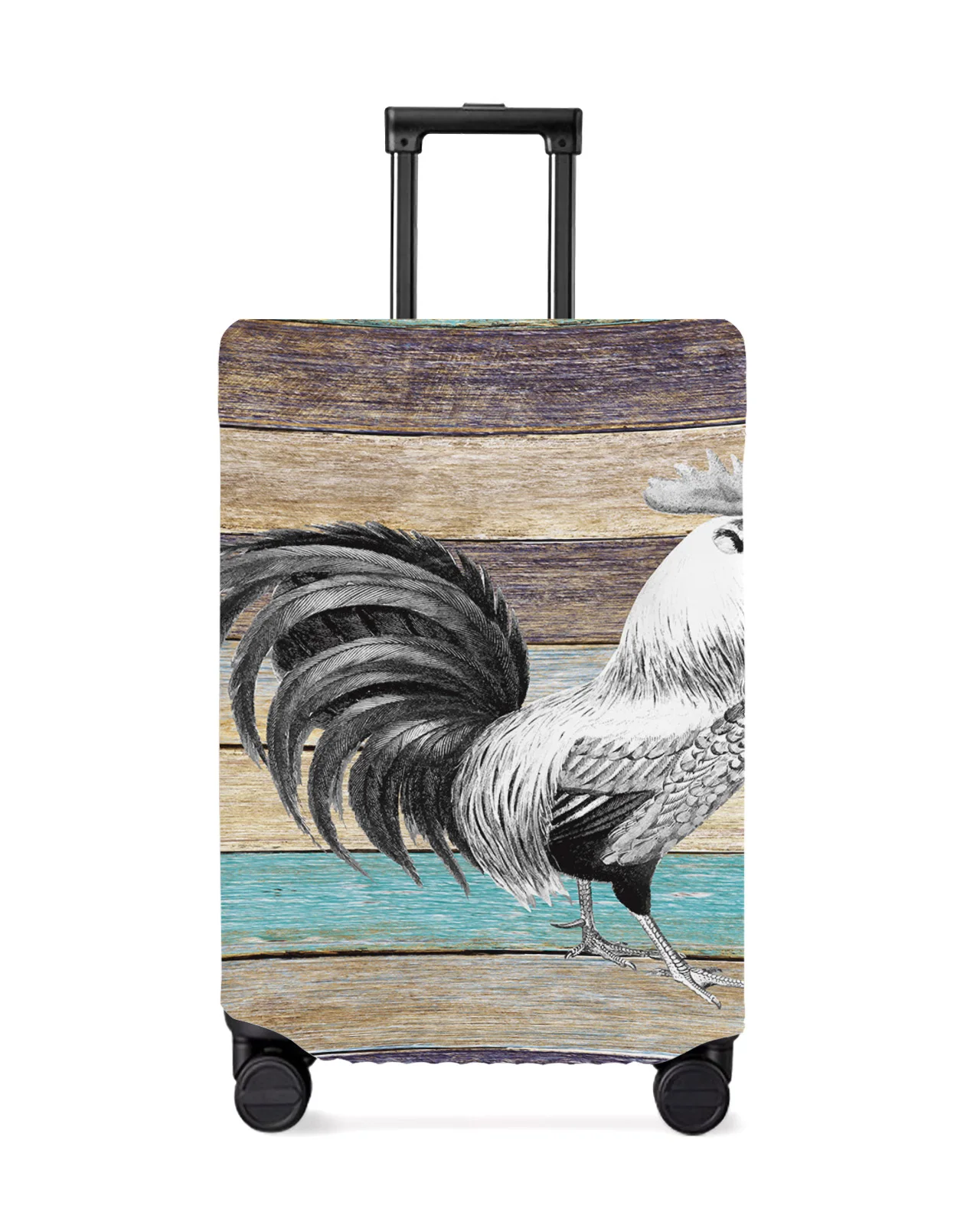 farm-animal-rooster-wood-grain-travel-luggage-protective-cover-for-travel-accessories-suitcase-elastic-dust-case-protect-sleeve