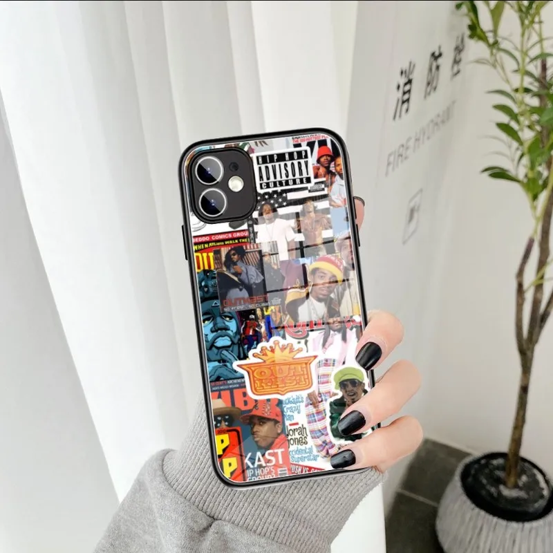 Custodia Per Telefono Outkast Fai Da Te In Vetro Temperato Per Iphone15 14 13 11 12 Pro 8 7 Plus X 13 Pro Max Xr Xs Mini Cover